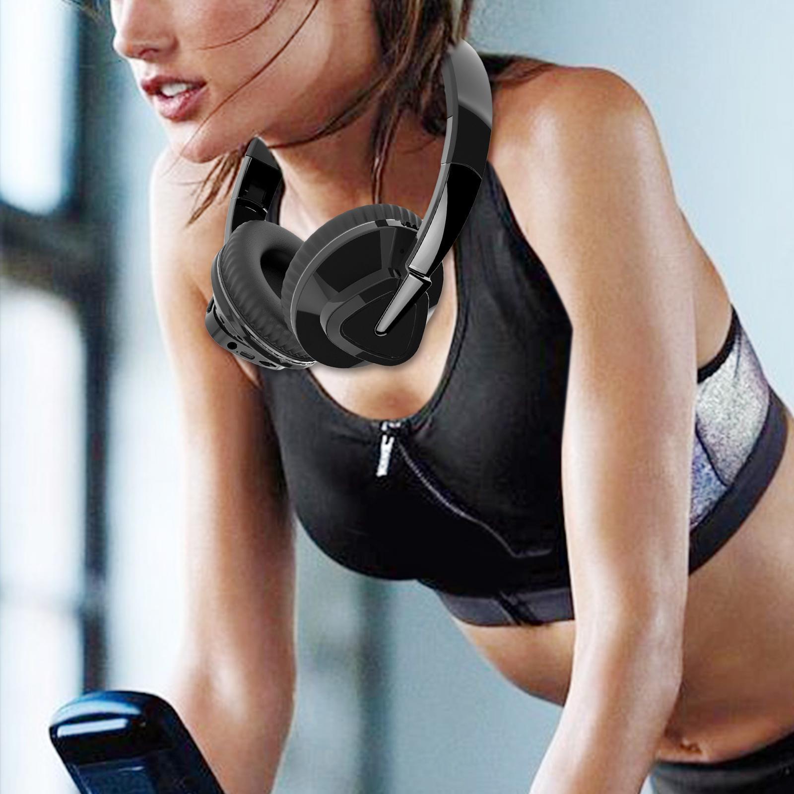 Bluetooth Over Ear Headphones Protein Earmuffs Portable Built in Mic Wireless/Wired Headset for Tablets TV PC Desktop Computer Cellphone