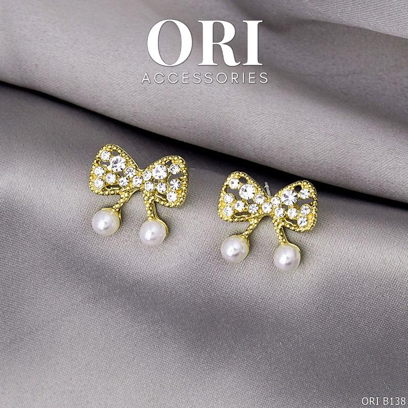 Bông tai hình Nơ đính đá Artemis xinh xắn ORI ACCESSORIES B138