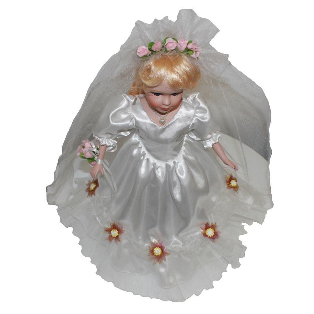 40cm Retro Porcelain Women Bride Doll Figure Handicraft White Kids Gift