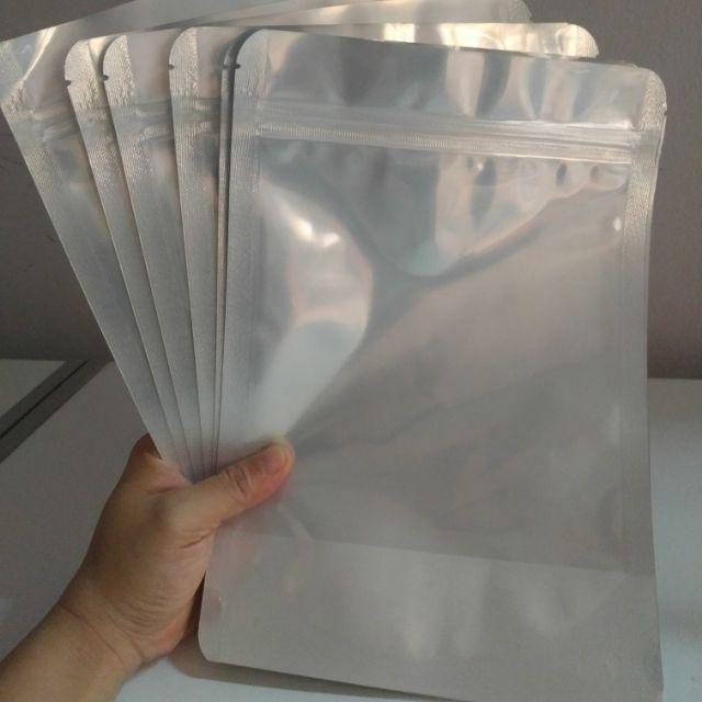 1 Kg Túi zip bạc (một mặt trong) tùy chọn size - 15  x 22 cm