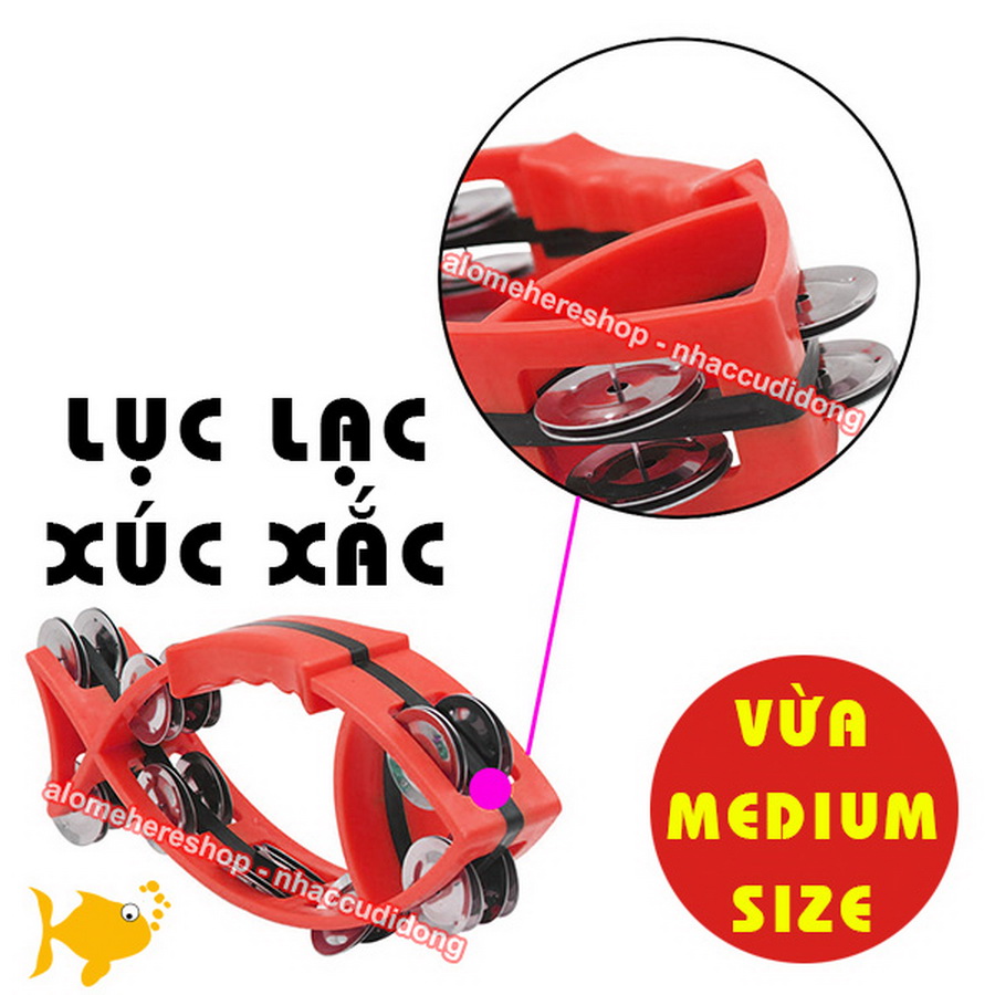 Lục lạc xúc xắc gõ bo nhựa hình con cá medium size