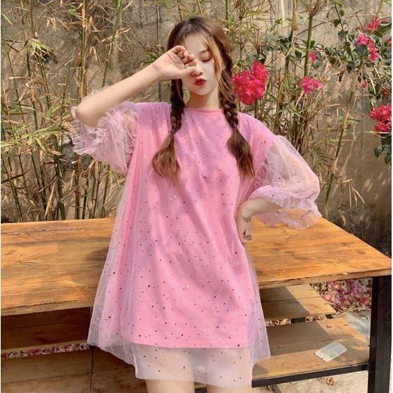Đầm ren chấm bi xinh xắn