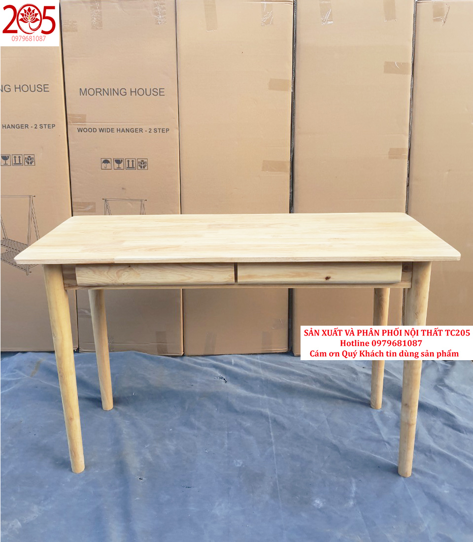 Bàn Làm Việc Gỗ Có Hộc ANHSON1016 - B Table - Natural - gỗ cao su