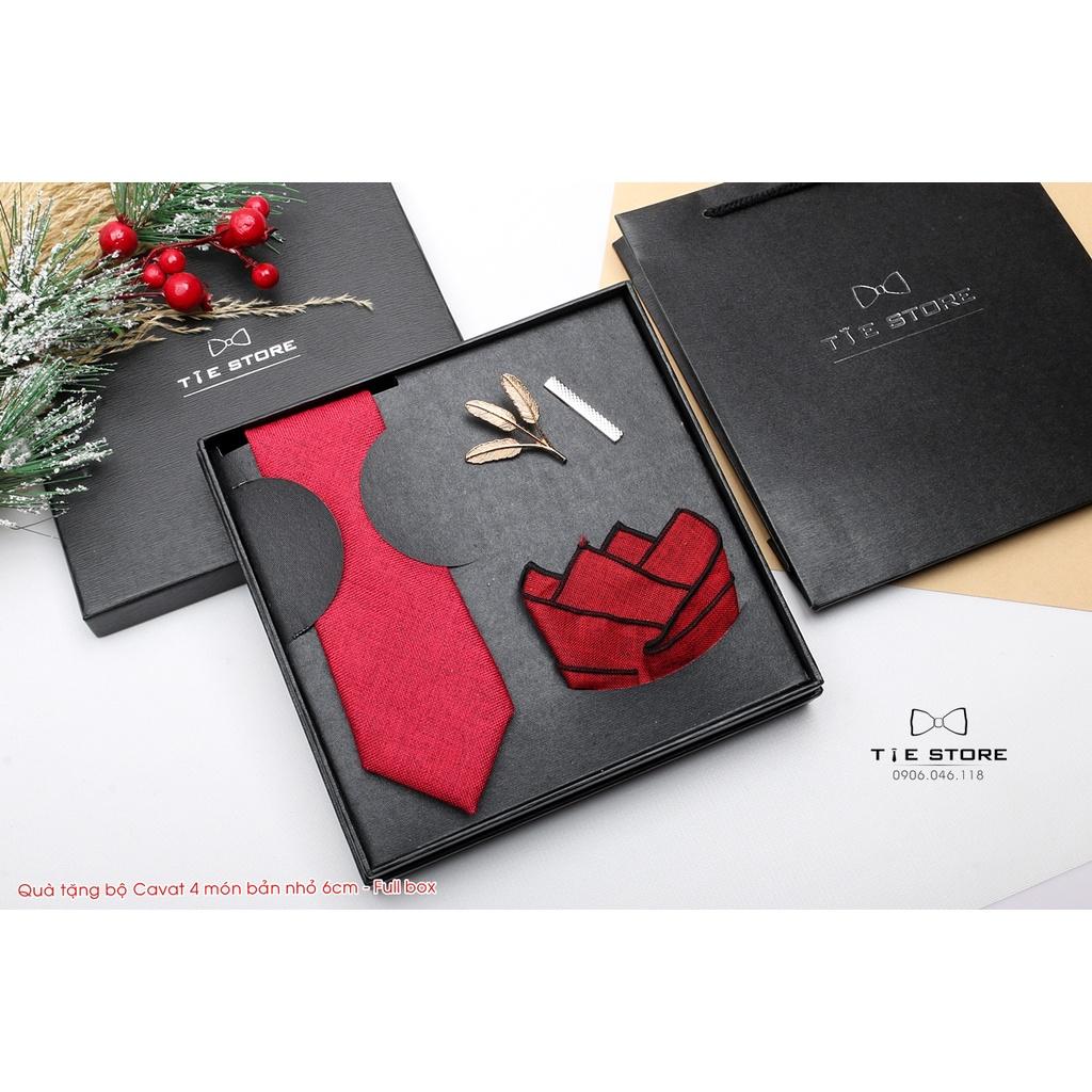 Bộ cà vạt nam cao cấp full box - xanh