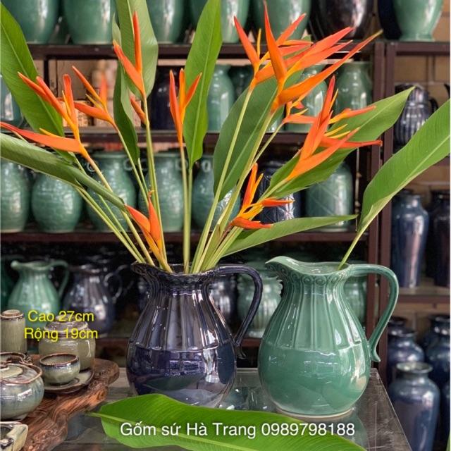 Lọ hoa dáng bình sữa men hoả biến kính Gốm sứ Bát Tràng cao câp cao 27cm