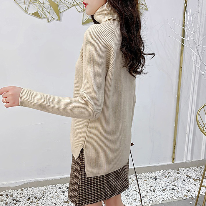 Áo len nữ cổ lọ form rộng trẻ trung LAHstore, chất len gân dày dặn, thời trang phong cách trẻ