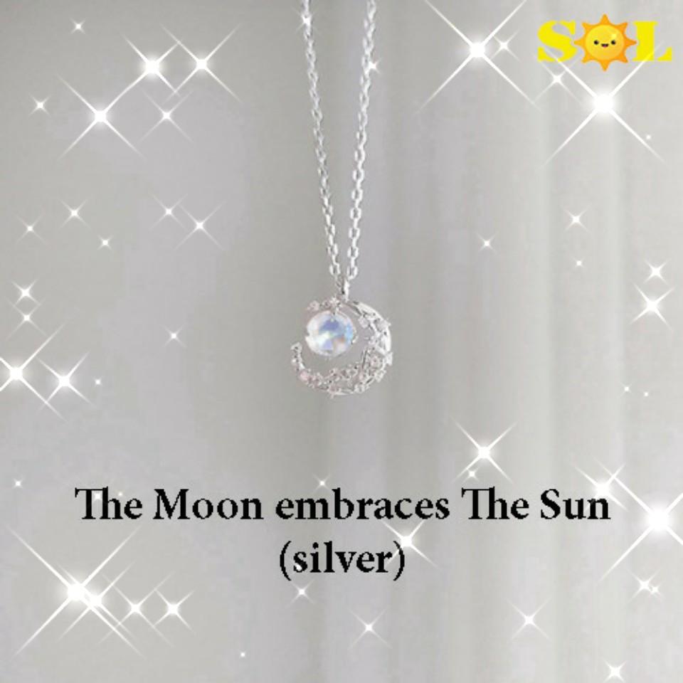 Dây chuyền nữ mặt trăng ôm mặt trời (silver)