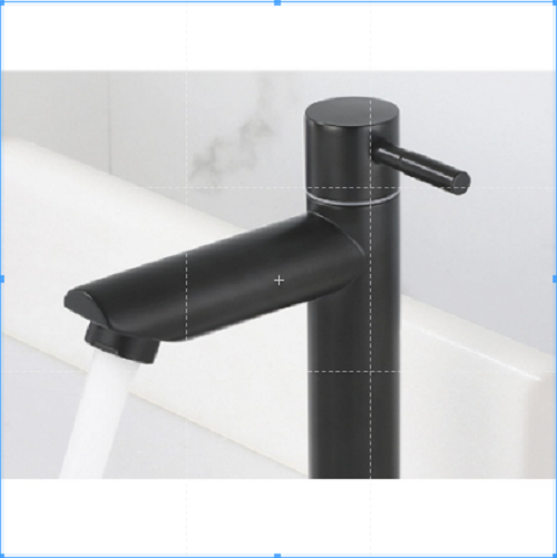 Vòi lavabo lạnh đen thấp inox MS1