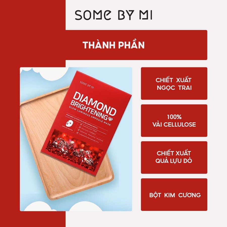 Combo 5 Mặt Nạ Giấy Dưỡng Sáng Da Da Some By Mi Diamond Brightening Mask Sheet 25g x5