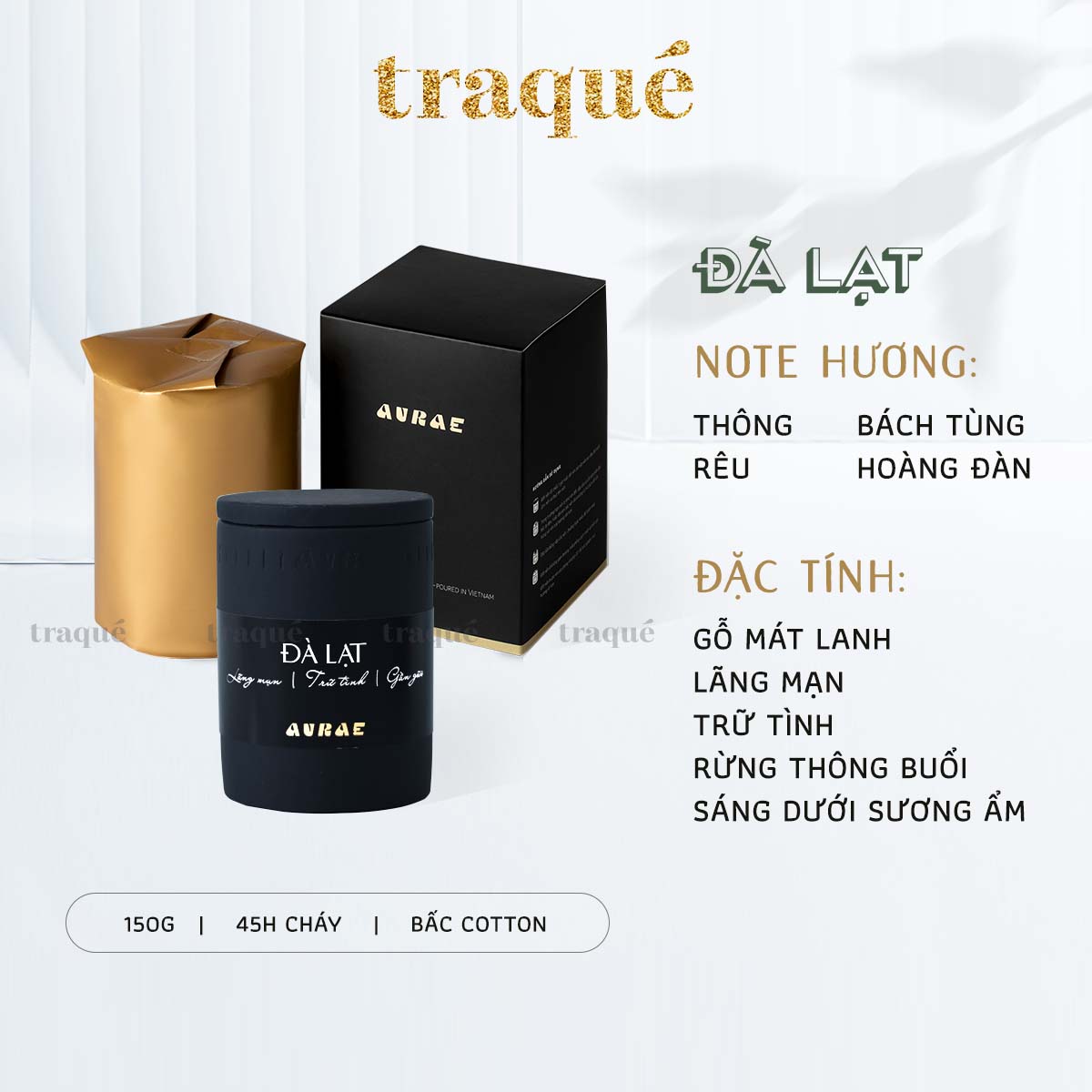 Nến thơm tinh dầu Aurae - dòng Signature -SX tại VN - ĐÀ LẠT