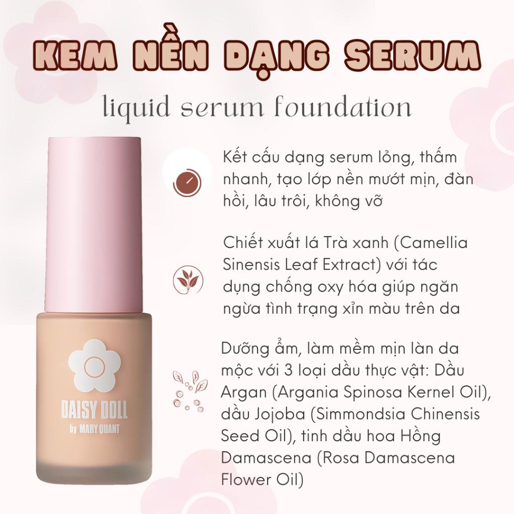 Kem Nền Kết Cấu Dạng Serum Màu 02 Lì Mịn Như Nhung Daisy Doll Nhật Bản BB Serum SPF 30 Mỏng Nhẹ 28ml