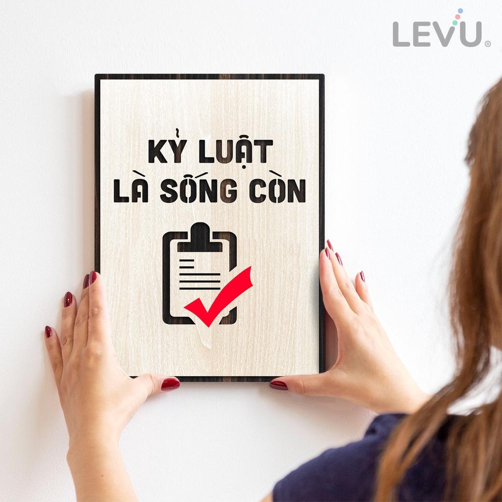Tranh văn phòng LEVU LV042 "Kỷ luật là sống còn" treo tường trang trí phòng