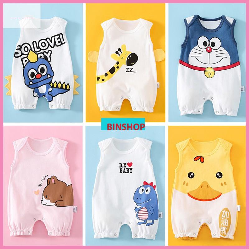 Body Sát Nách cho bé chất Cotton Mềm Mịn mẫu quần áo sơ sinh Bé Trai Bé Gái siêu dễ thương từ 0 đến 12 tháng