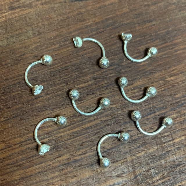 Bông tai bạc chốt bi vặn