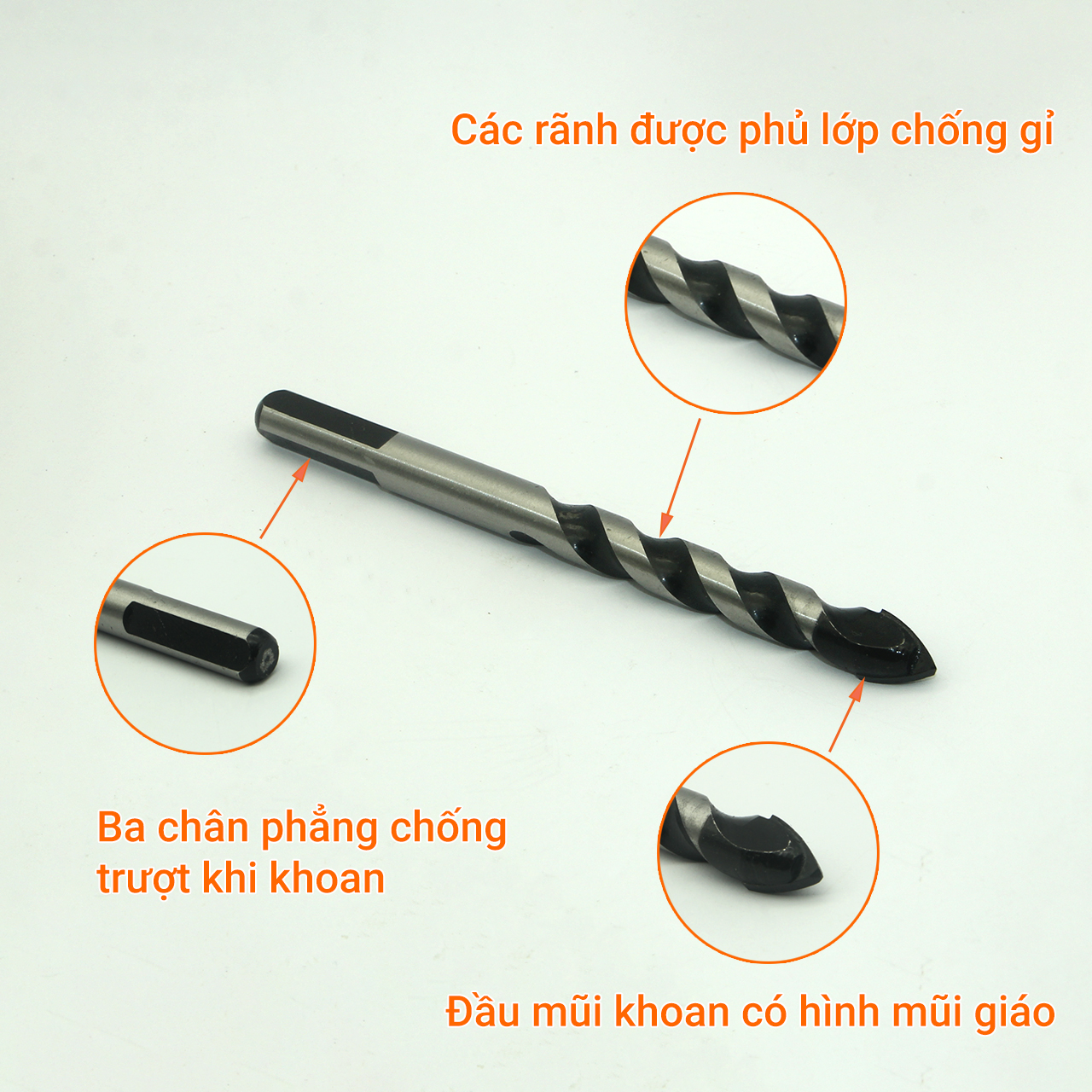 Bộ 3 Mũi khoan đa lớp 10mm dài 120mm