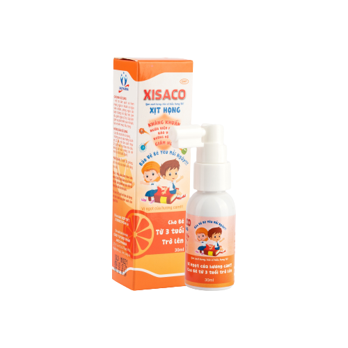 COMBO PHÒNG DỊCH TRẺ EM - Dung dịch rửa mũi &amp; xịt họng XISACO bộ 2 sản phẩm xịt kháng khuẩn bảo về đường hô hấp cho trẻ em trong mùa dịch