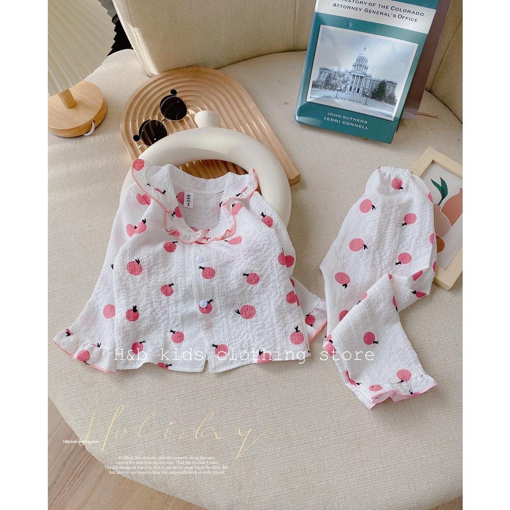 Đồ bộ bé gái, bộ ngủ dài tay pijama cho bé gái size 5-20kg chất đũi thái mềm mịn mát