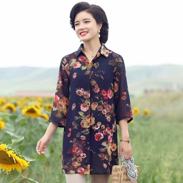 Áo sơ mi hoa trung niên cao cấp LT09-0420
