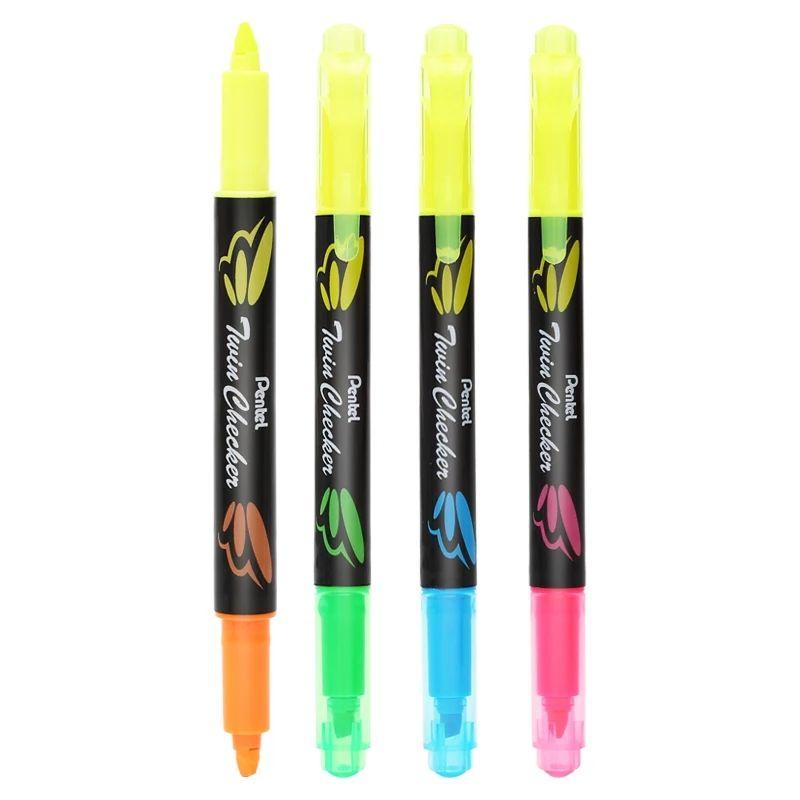 Bút Nhớ Dòng 2 Đầu Pentel SLW8 | Thiết Kế Độc Đáo Với Hai Màu Mực Dạ Quang Tiện Lợi | Màu Dạ Quang Tươi Sáng Rõ Nét