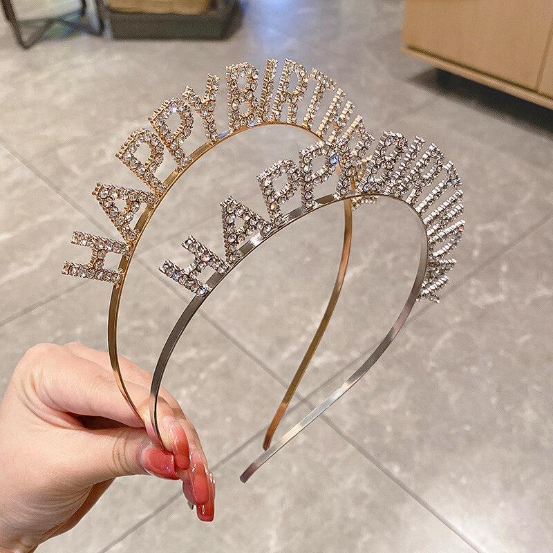 Cài Tóc Kim Loại Đính Đá Nhân Tạo Chữ Happy Birthday Chúc Mừng Sinh Nhật Cho Nữ Phụ Kiện Tóc Xu Hướng Hot