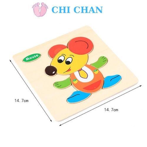 Đồ chơi ghép hình gỗ ép mịn phát triển tư duy cho bé kích thước 15*15cm, đồ chơi giáo dục phát triển não bộ