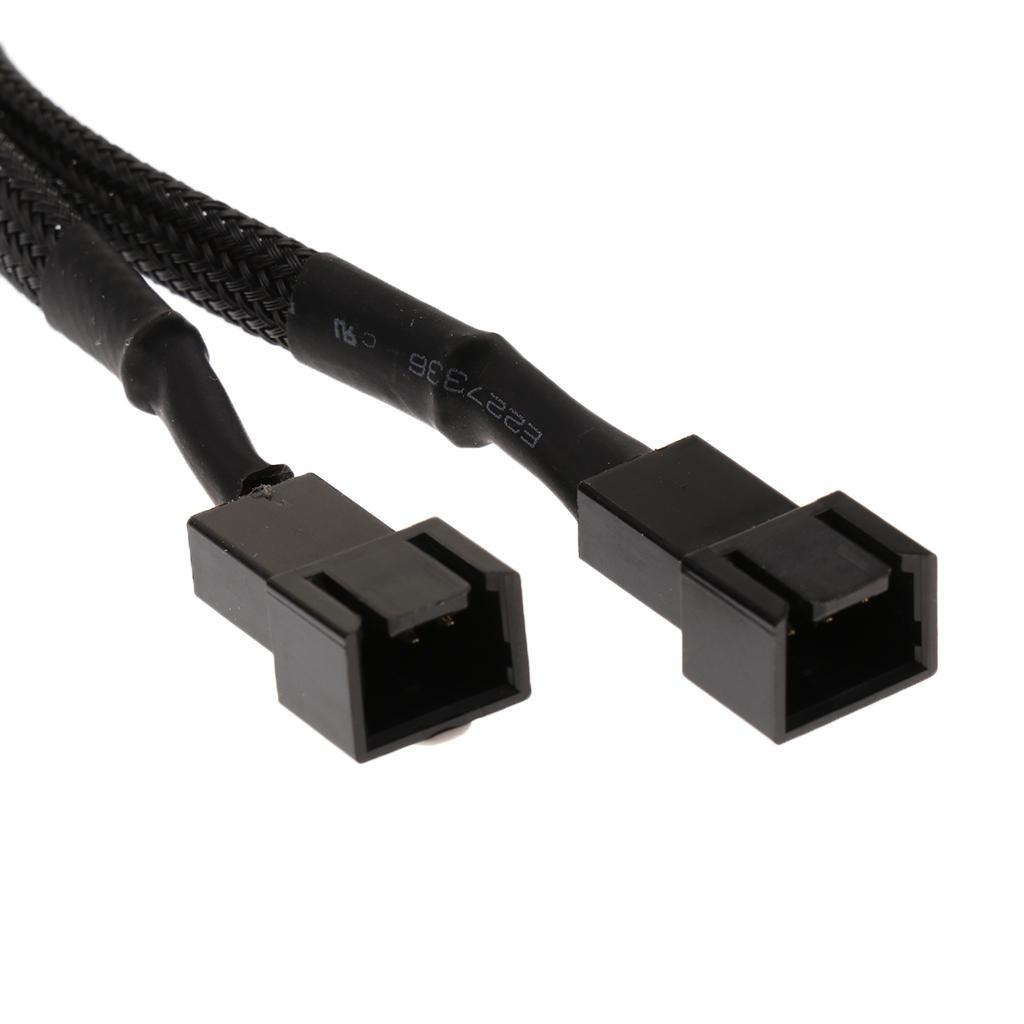 Computer Case CPU 4 PIN Fan PWM Extension Power Cables 2 Way Splitter 250mm