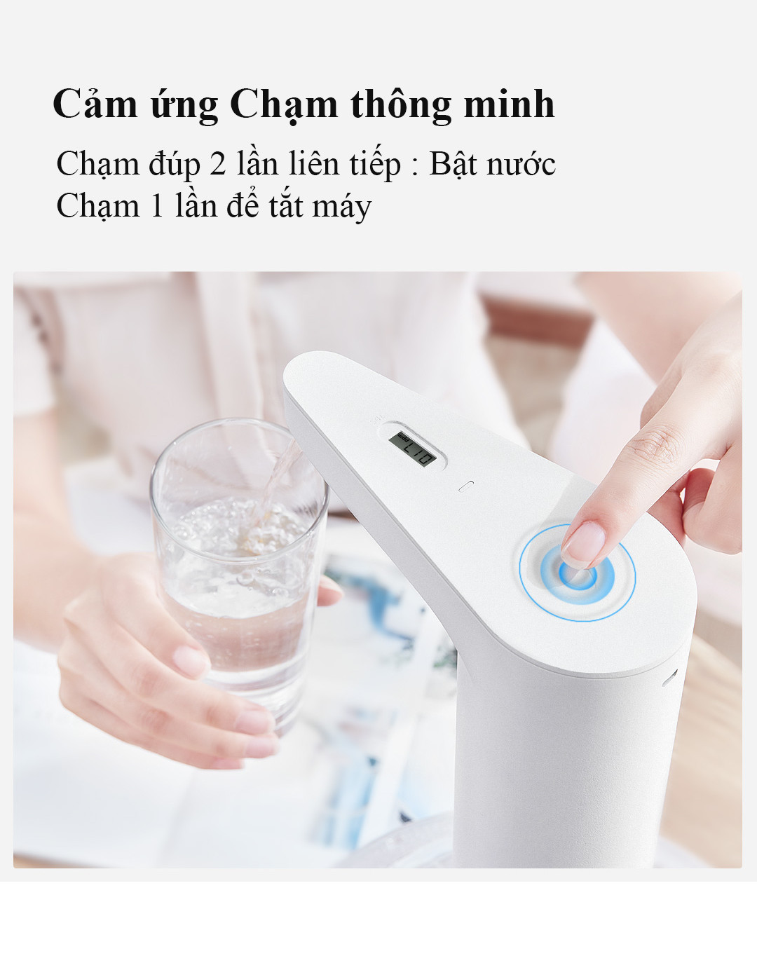 Máy phun nước tự động hiển thị độ tinh khiết nguồn nước cảm ứng chạm thông minh Hàng CHính Hãng