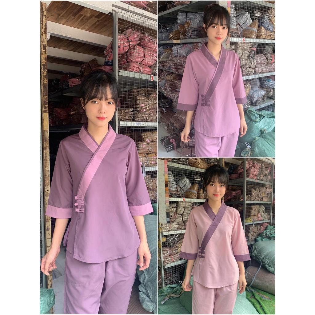 ĐỒ LAM ĐI CHÙA PHÁP PHỤC PHẬT GIÁO 3 NÚT