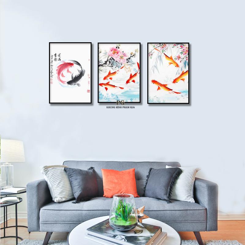 Set 3 Tranh Tráng Gương Pha Lê Decor Tranh Cá Phong Thủy Nghệ Thuật Trang Trí Phòng Khách Sang Trọng Đẳng Cấp Trẻ Trung PGPLTGN67