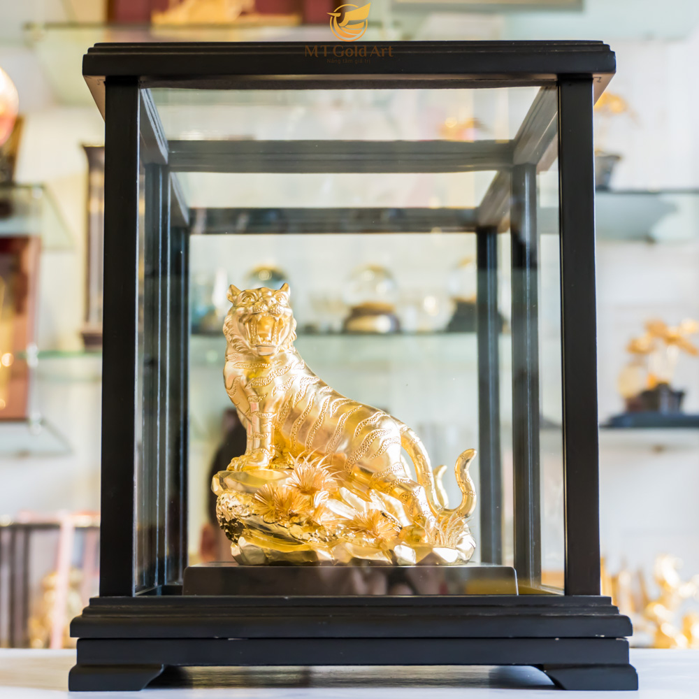 Tượng Hổ Dát Vàng 24K(24x20x16 cm) MT Gold Art- Hàng chính hãng, trang trí nhà cửa, phòng làm việc, quà tặng sếp, đối tác, khách hàng, tân gia, khai trương