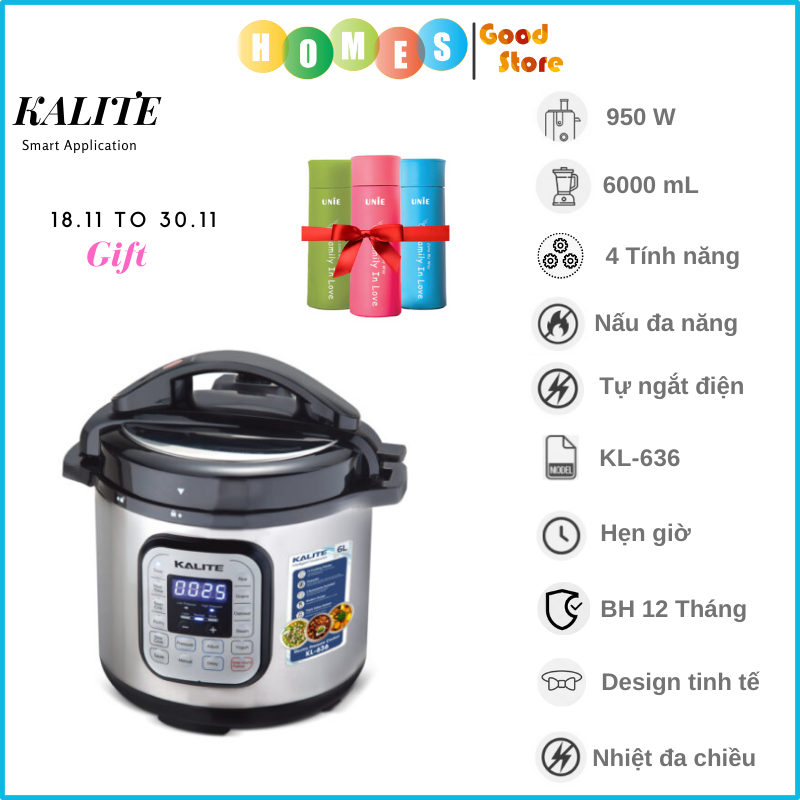 Nồi Áp Suất Điện Đa Năng KALITE KL- 636 - Hàng Chính Hãng