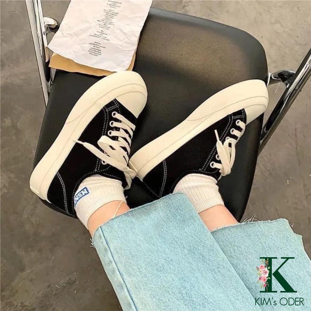 Giày thể thao nữ sneaker đế bằng bánh mì basic độn đế vải canvas bata màu pastel phong cách Ulzzang Hàn Quốc đủ size