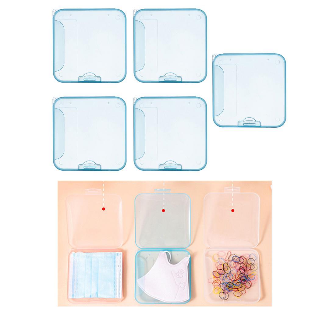 5x Face Mouth Cover Box Portable Mouth Cover Storage Bag Face Coverings Organizer Dustproof Face Cover Storage Box for Recyclable Mask