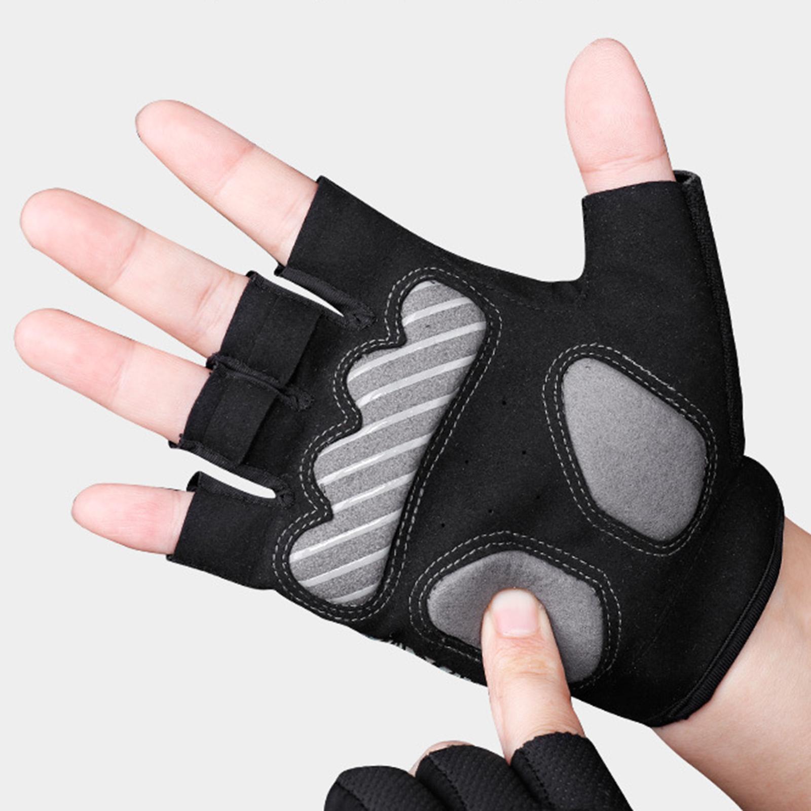 Sports Cycling Bike Gloves Padded Half Finger Bicycle Gloves Shock-Absorbing Anti-Slip Breathable MTB Road Biking Gloves for Men/Women