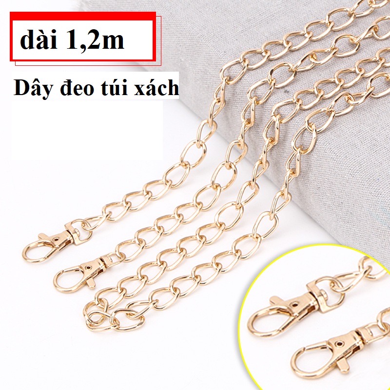 Quai đeo túi dây xích 1.2m, quai dây thay thế cho túi mạ vàng, mạ bạc