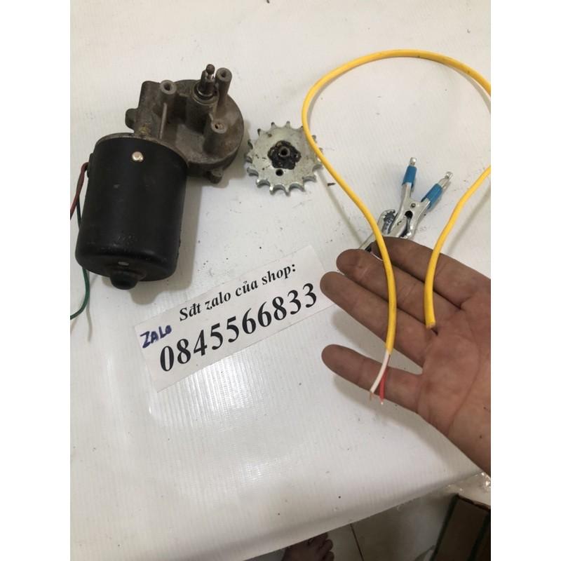Mô tơ giảm tốc 12v -24v chế lò quay tự động