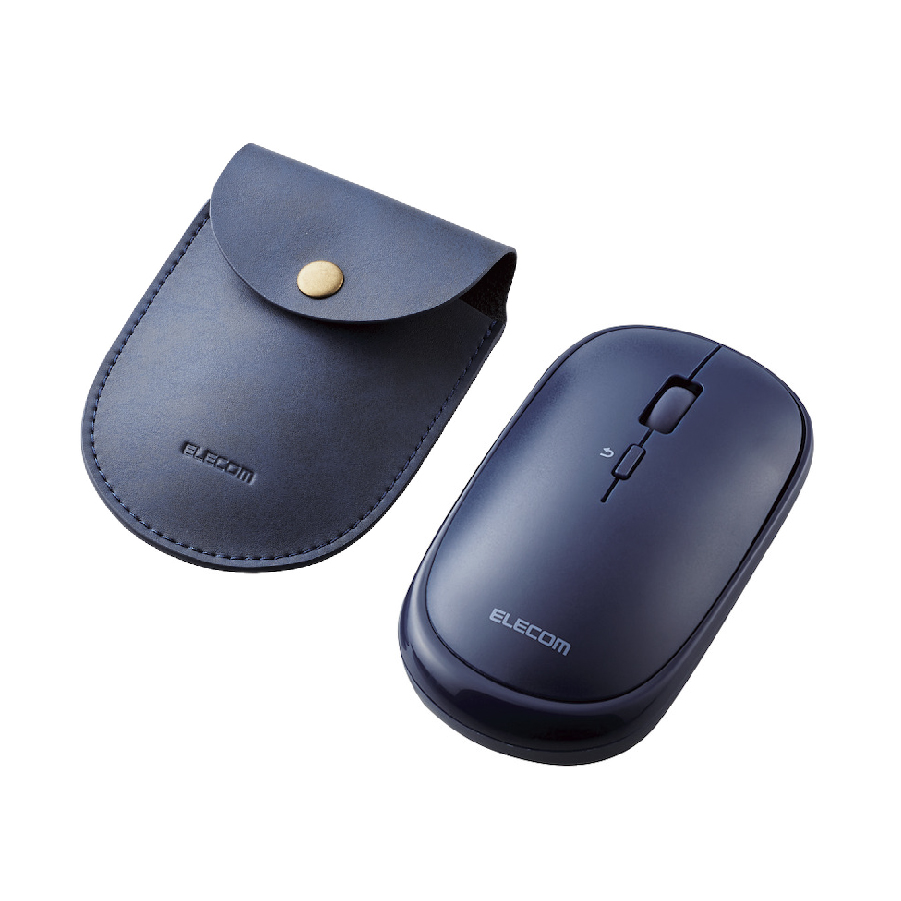 Chuột không dây Bluetooth Elecom M-TM10BB Silent yên tĩnh, BlueLED, siêu mỏng, có bao da - Hàng Chính Hãng
