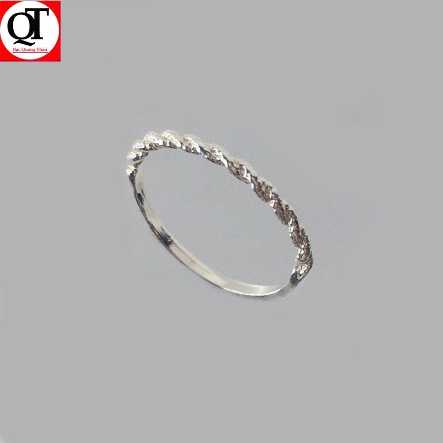 Nhẫn nữ bạc thân nhỏ xinh phong cách styl trang sức Bạc Quang Thản – QTNU84.