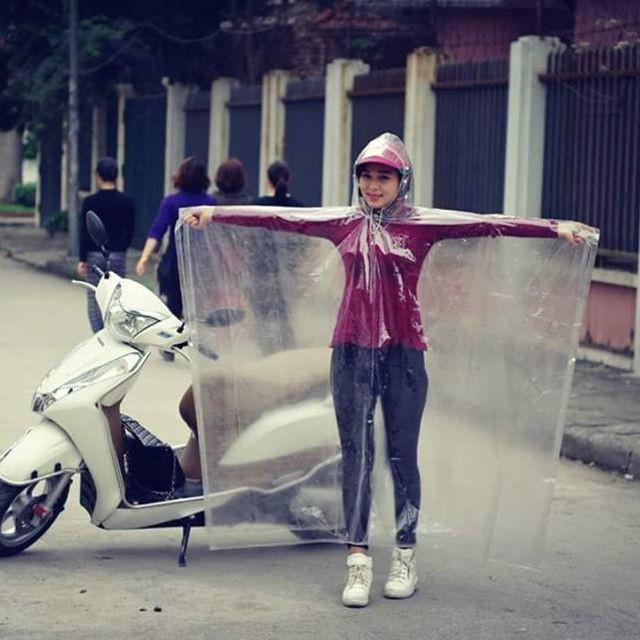 Áo mưa trong suốt 2 đầu loại dày