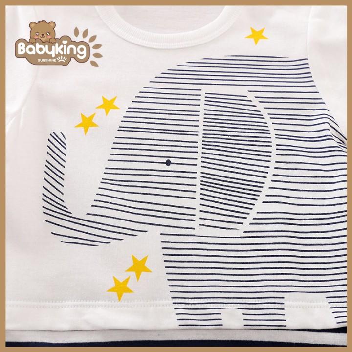 BodySuit,áo liền quần dễ thương ngắn tay kiểu con voi cho bé (3011), cotton 100%, thương hiệu Aiueo Nhật Bản