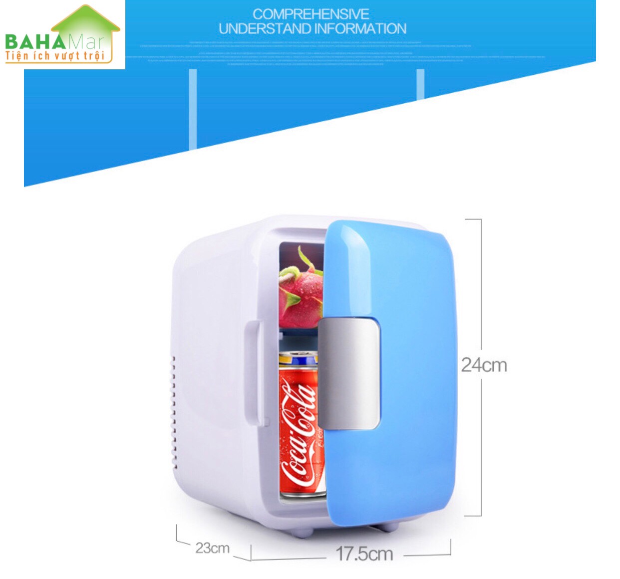 TỦ LẠNH MINI 4L ĐỂ TRÊN XE HƠI, PHÒNG NGỦ, BẢO QUẢN MỸ PHẨM "BAHAMAR"