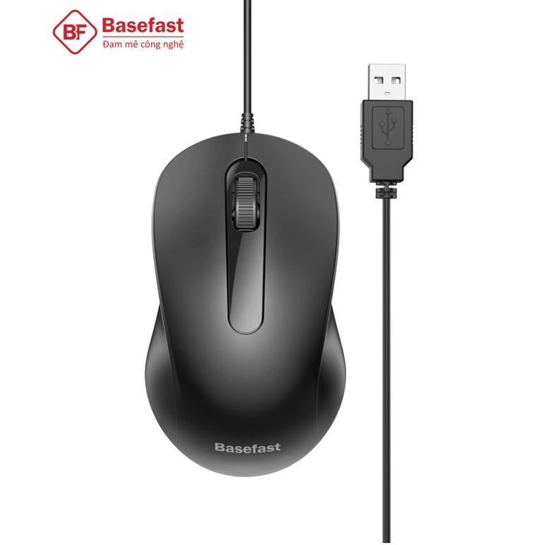 Chuột máy tính có dây chính hãng Basefast chống ồn cao cấp đổi mới trong 12 tháng - CH01 - Hàng Chính Hãng