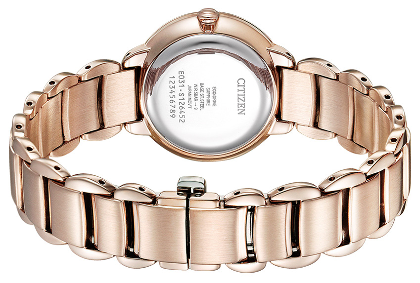 Đồng Hồ Nữ Citizen Đính Kim Cương Dây Thép Không Gỉ EM0922-81X - Mặt Hồng (Sapphire)