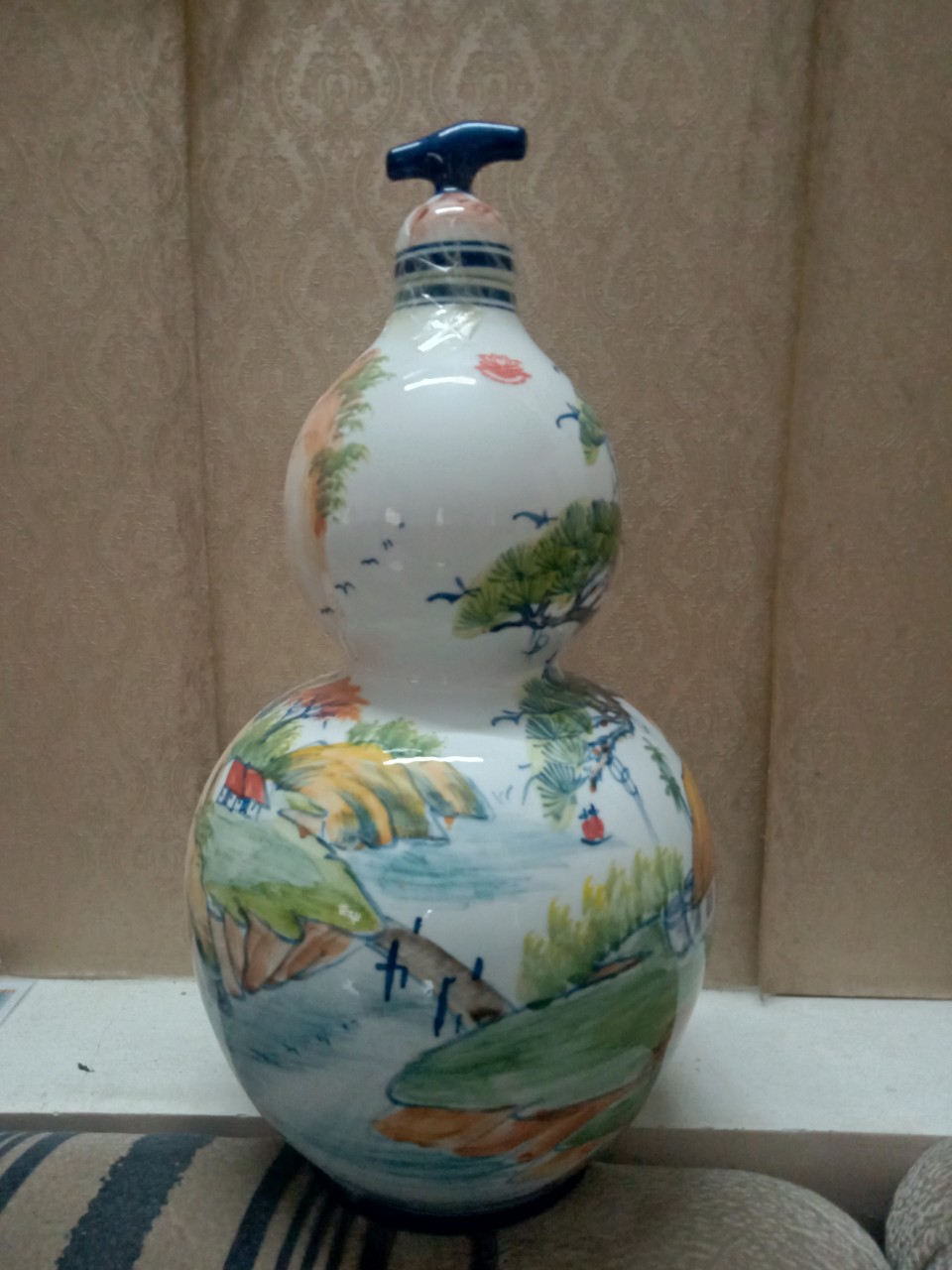 Hồ lô phong thủy gốm sứ Bát Tràng chiêu Tài, trấn trạch, bảo vệ sức khỏe cao 52 cm