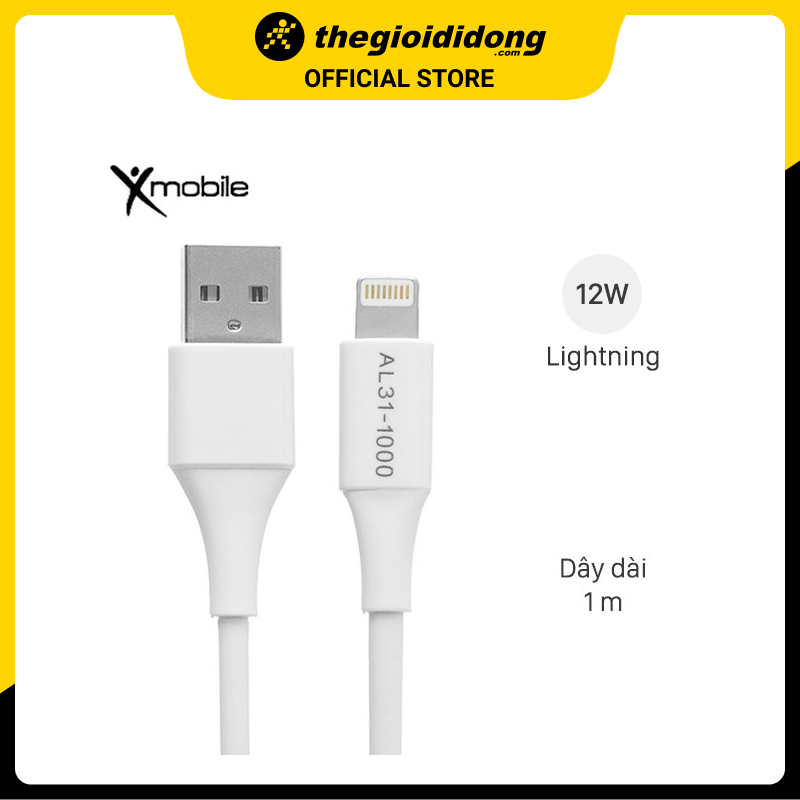 Cáp Lightning 1m Xmobile AL31-1000 Trắng - Hàng chính hãng