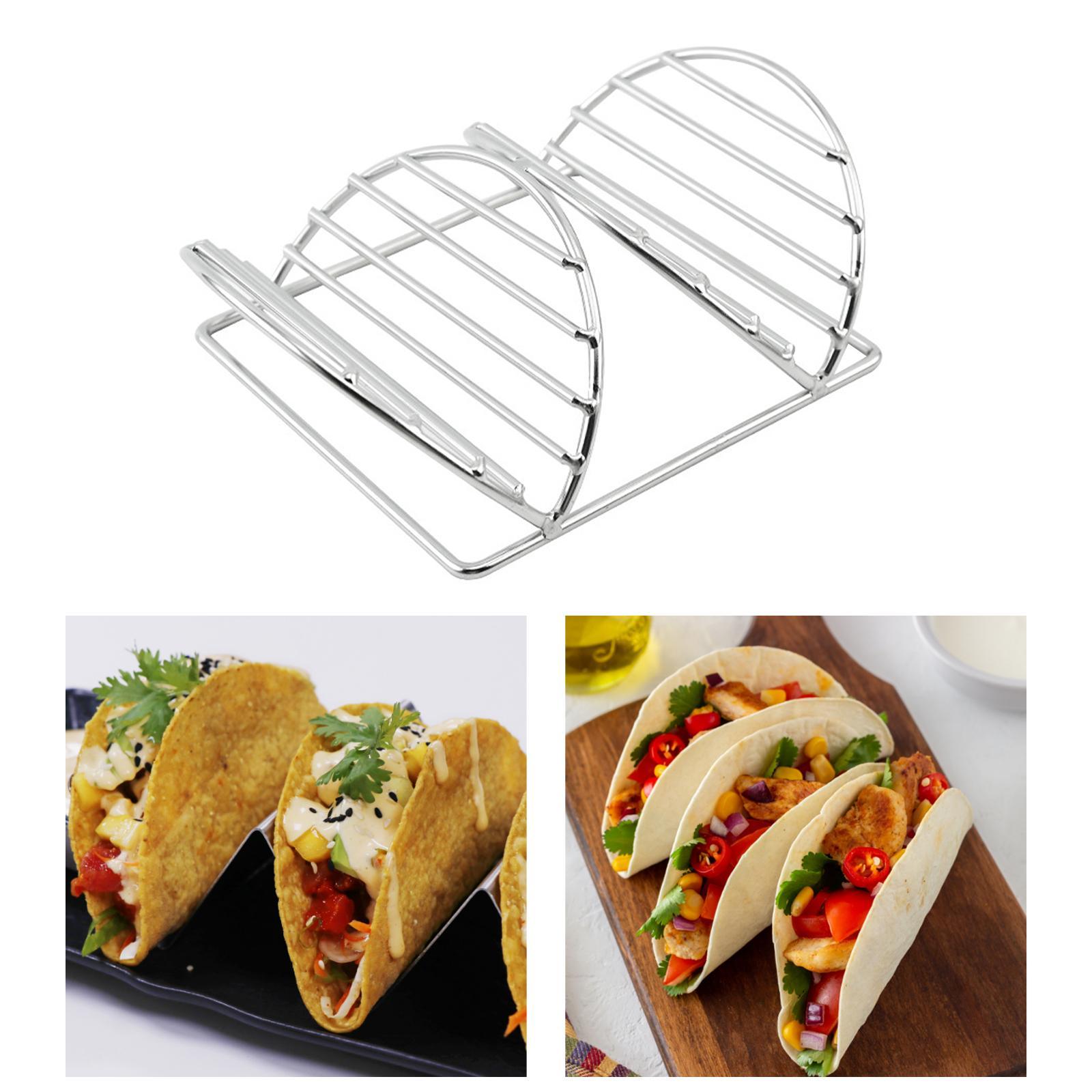 Taco Holder Stainless Steel Taco Stand Holds 2