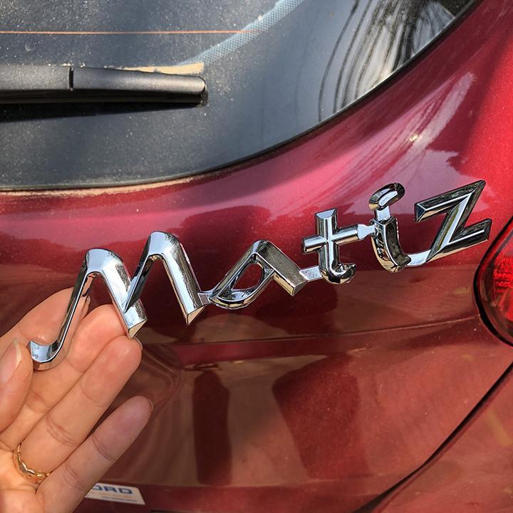 Tem Logo Chữ Nổi Matiz Dán Trang Trí Đuôi Xe Matiz