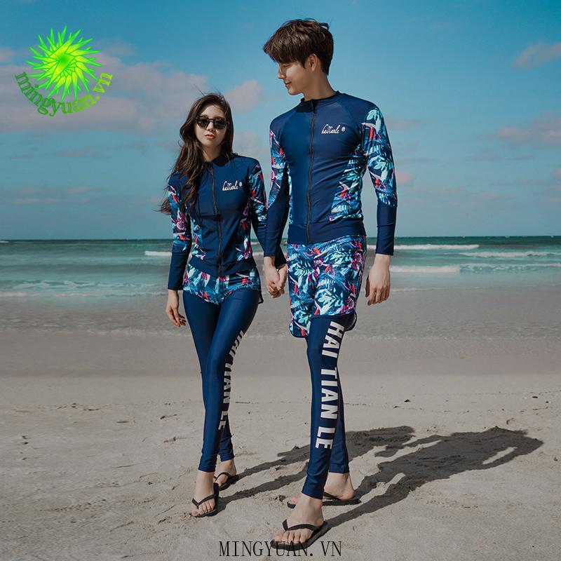 Bộ Đồ Bơi Hai Mảnh Dài Tay Chống Nắng Thời Trang Cho Nữ