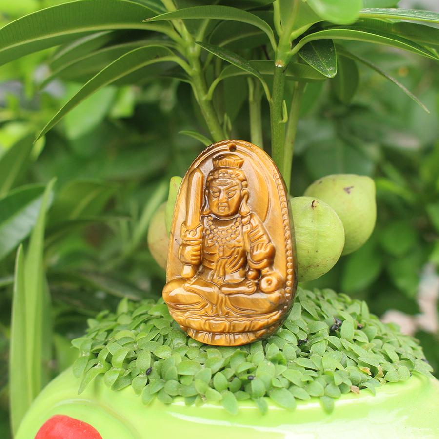 Mặt Dây chuyền Phật Bất Động Minh Vương, cho tuổi Dậu, Mệnh Kim, Đá Mắt hổ, Cỡ to AKO2