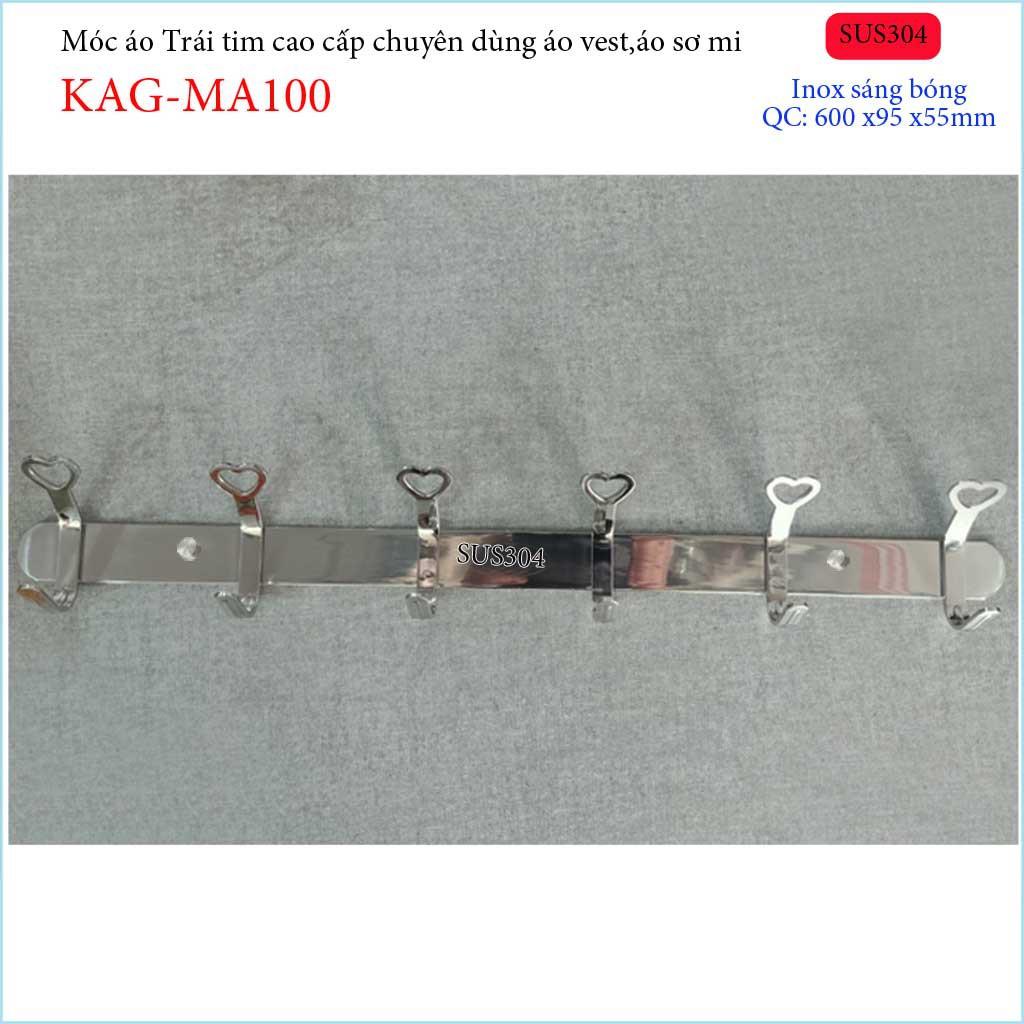 Móc treo áo vest, móc treo 2 tầng cao cấp Inox Nhật, SUS304, móc treo áo sơ mi KAG-MA100, KAG-MA101